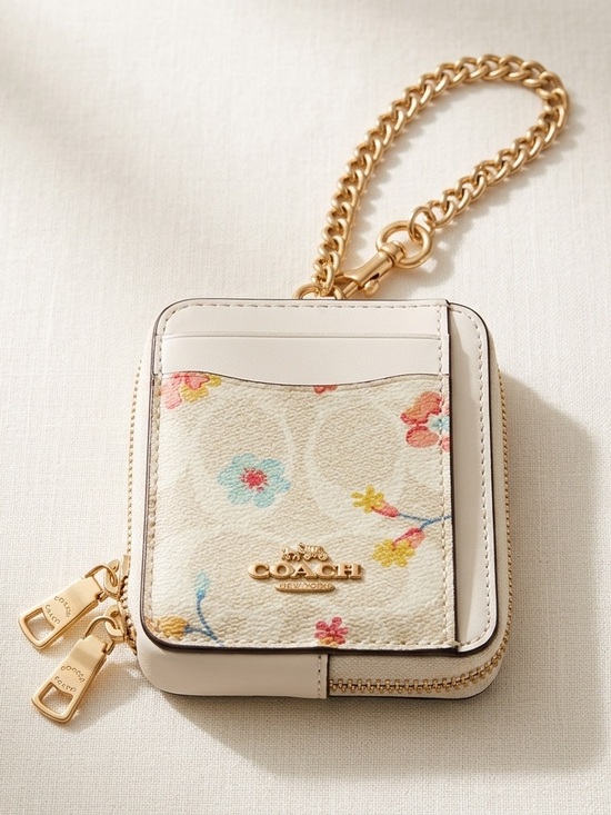 Coach Handbags - Coach Floral Print Wallet with Gold Chain
